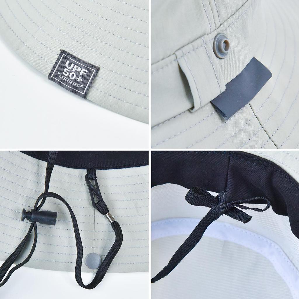 Chapeau seau de protection solaire avec mentonnière coupe-vent, Chapeau de pêche d'extérieur à large bord pour hommes femmes