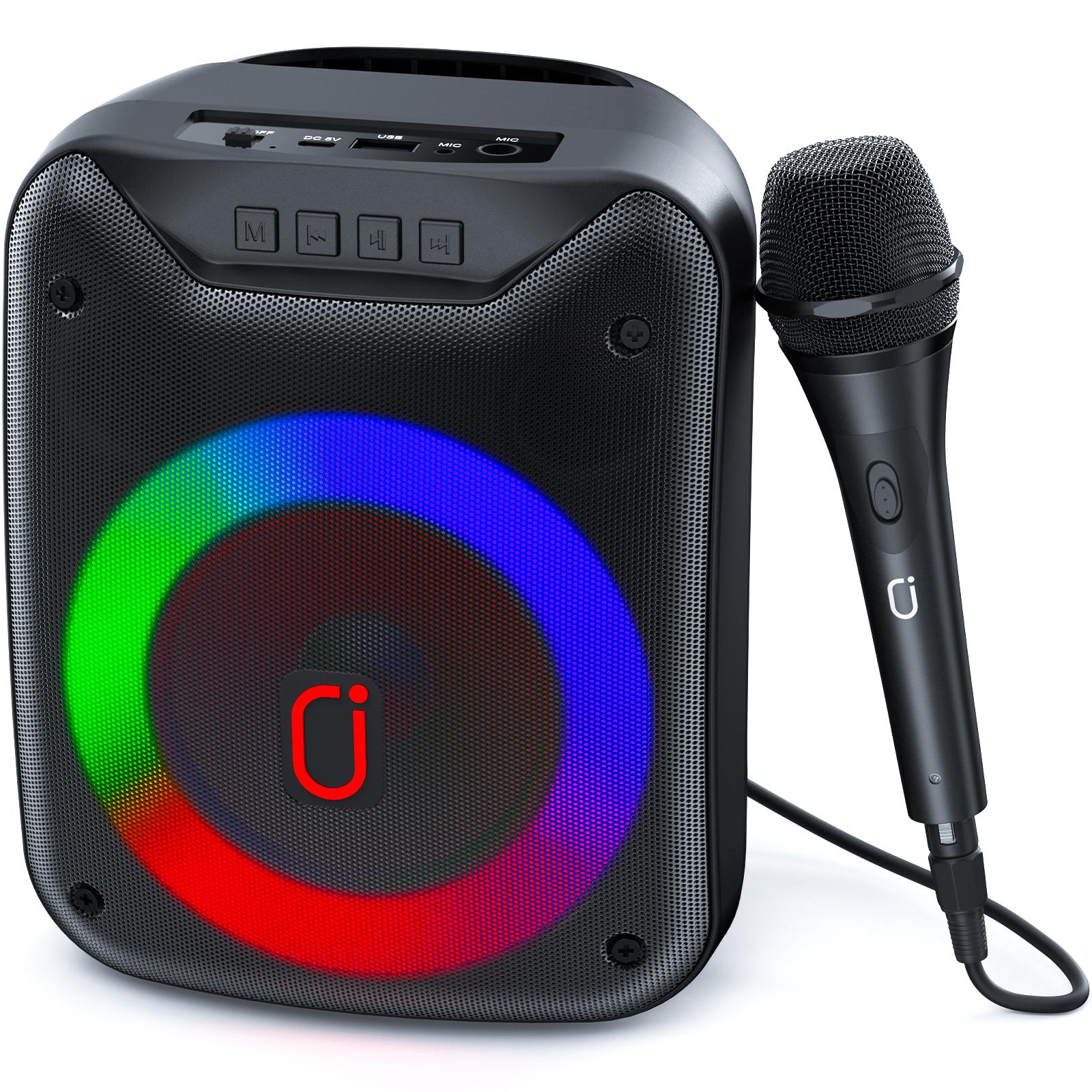 

Karaoke Machine with Microphones Portable Karaoke Machine for Adults Kids, Bluetooth Karaoke Speaker with Bass/Treble Adjustment