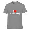 I Love Cheating Unisex Letters T Shirts Heart Graphic Unisex Print Tee Shirts Plus Size Pure Cotton Crew Neck Unisex Tops Shirts