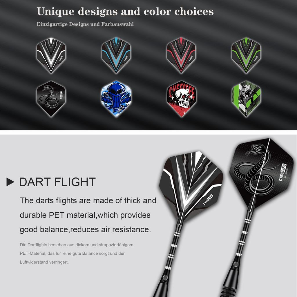 CyeeLife Plastic Soft Darts, 12-Piece Set, 20g Professional Soft Darts for Electronic Dartboards