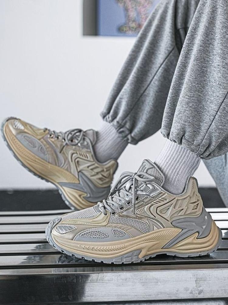 Mesh Upper Thick Platform Breathable Running Male Sports Shoes Simple Unisex Athletic Outdoor Low Price Men's Casual Sneakers