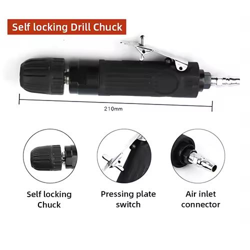 

3/8 Inch Large Torque Pneumatic Air Drill Straight Air Drill Self-Locking Air Drill Gun Sanding Machine Drilling Machine Tools
