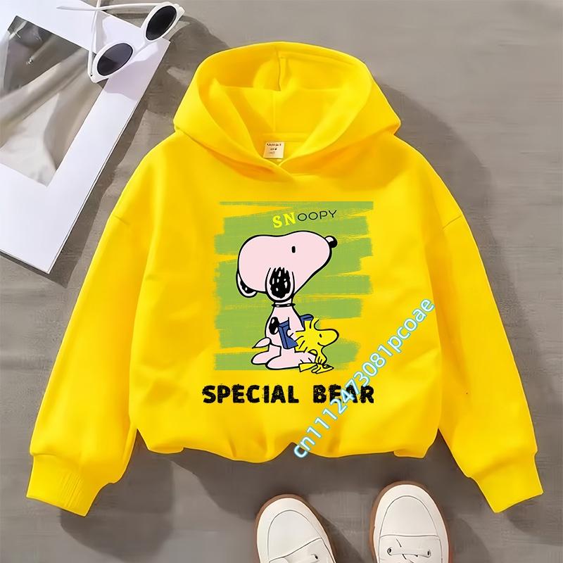 Snoopy children's hooded sweatshirt for boys, girls, casual top with cartoon print, long sleeve, autumn/winter collection
