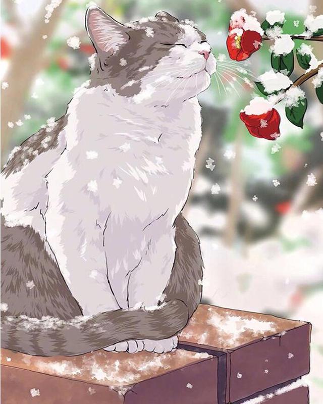 Full Square Drill Diamond Painting Cat Girl Diamond Embroidery Animal Mosaic Art Rhinestone Home Decoration