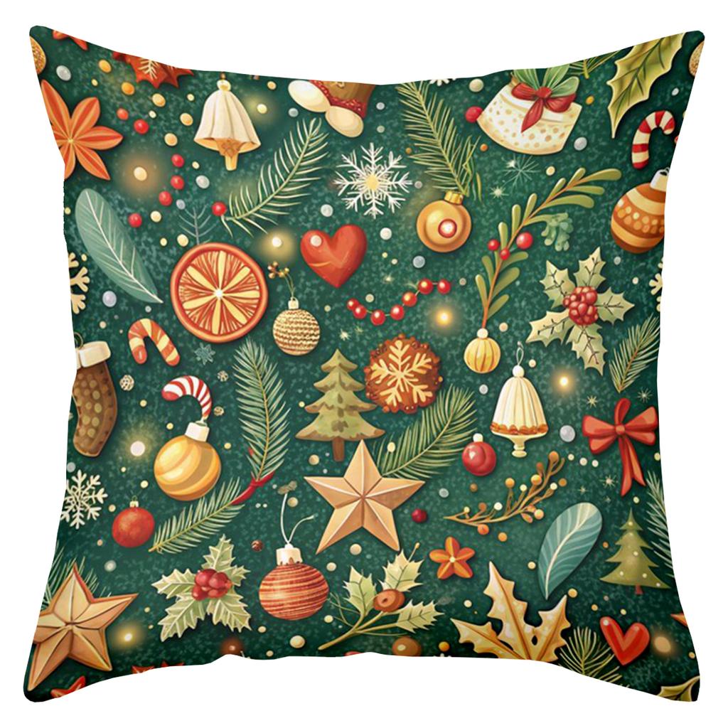 1 pieces-2D flat printing Christmas Patterned Throw Pillows Decorative Cushions Polyester pillowcase sofa decorative cushion cov