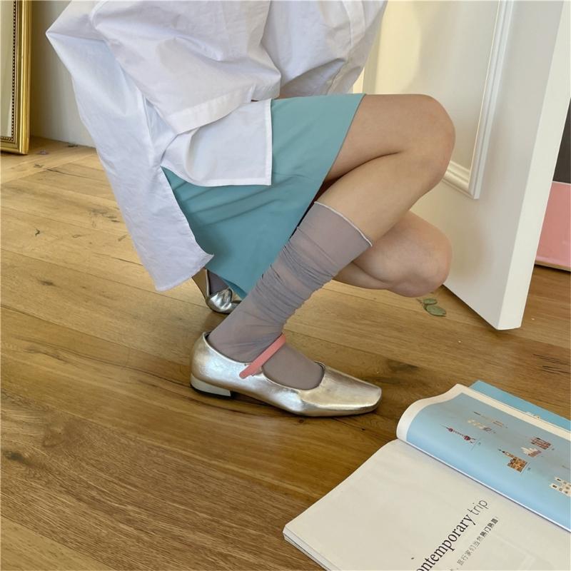 Womens Summer Solid Color Lacy Sock Sweet Daily Jokers Stocking Winter Long Casual Legwarmers for Daily School Office