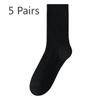5 Pairs of Women's Spring and Autumn Style New Cylinder Pure Cotton Pile Socks