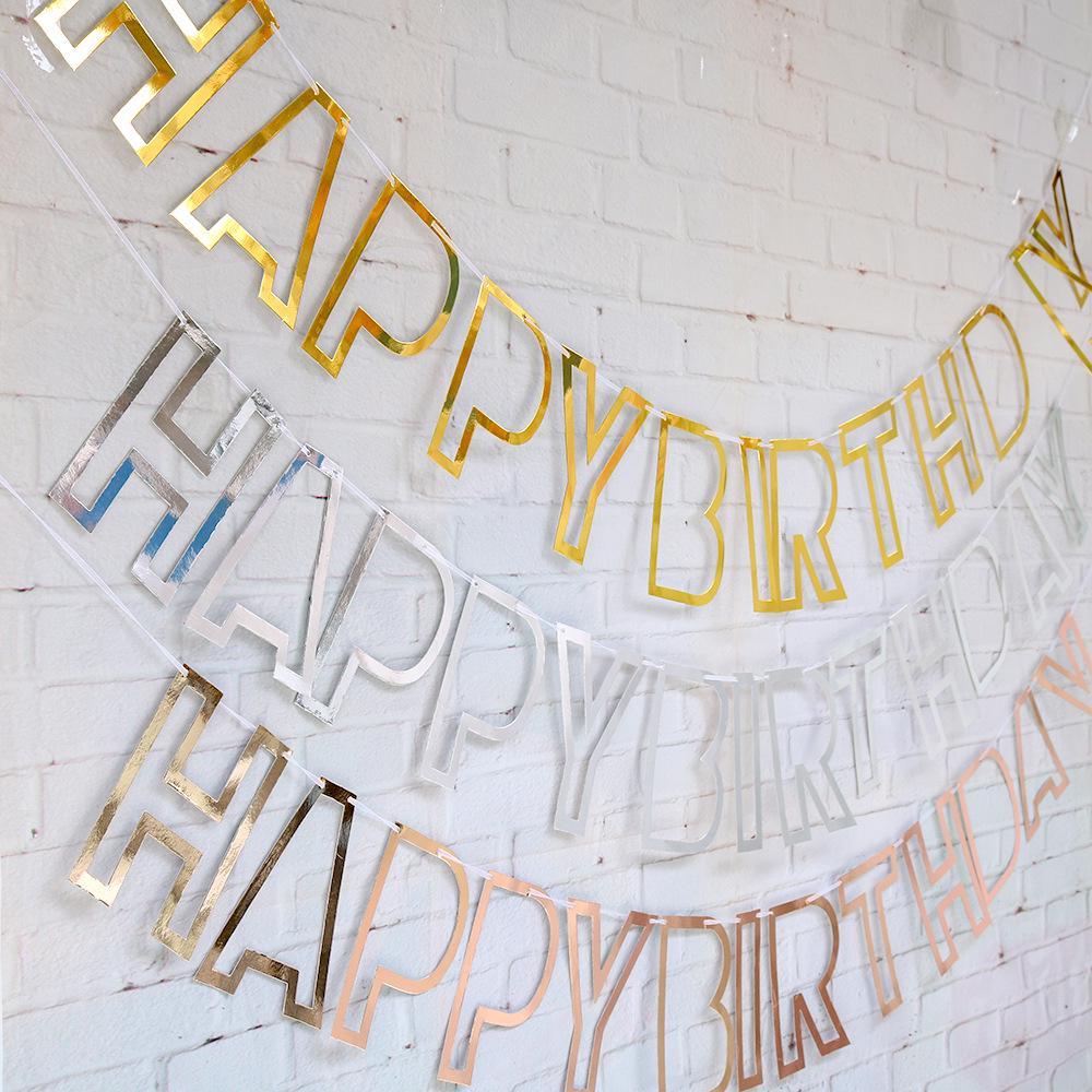 Hollow-Out Happy Birthday Bunting Decoration & Photo Props