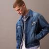 Calvin Klein Ss25 Classic American Vintage Distressed Cotton Denim Jacket Men Jacket Denim-Blue 4RB798G