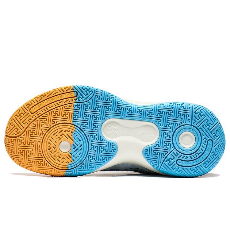 Li Ning Primary 3.0 Comfortable Non-Slip Shock Absorbing Durable Low-Top Basketball Shoes Kids Sneaker White Yellow YKBT028-7