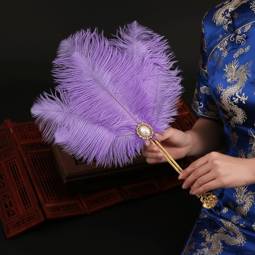 Cosplay Props Decorative Craft Fan Feather Crafts Cheongsam Dance Props Feather Fan  Fan Gift