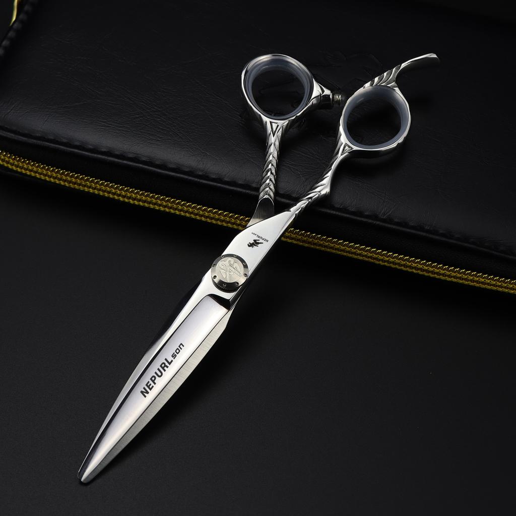 Fdms Silver Left-Hand Cut 6.0 Inch Special-Shaped Dimaxi, Hair Scissors, Hair Scissors, Flat Scissors, Bangs Scissors 7H
