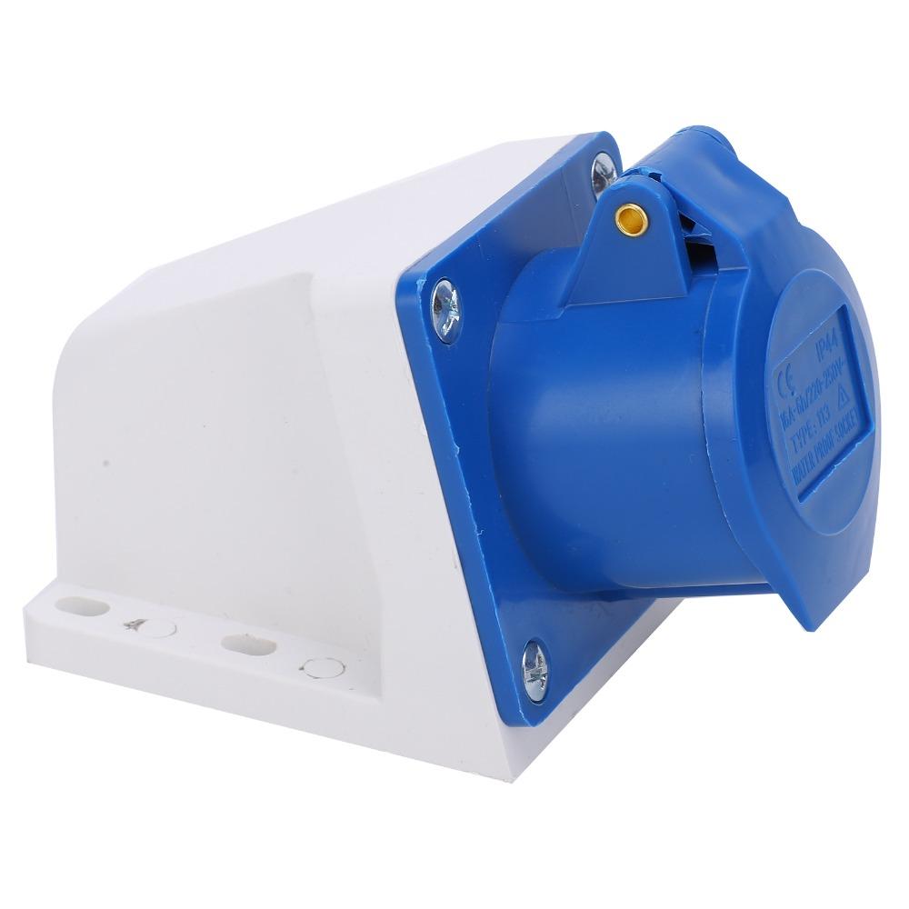 Priză Industrială 16A 220-250V Ștecher Industrial din Plastic Priză Monofazată Montată la Suprafață