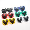 Fashion love sunglasses women's large frame half heart street sunglasses women's wedding sunglasses s