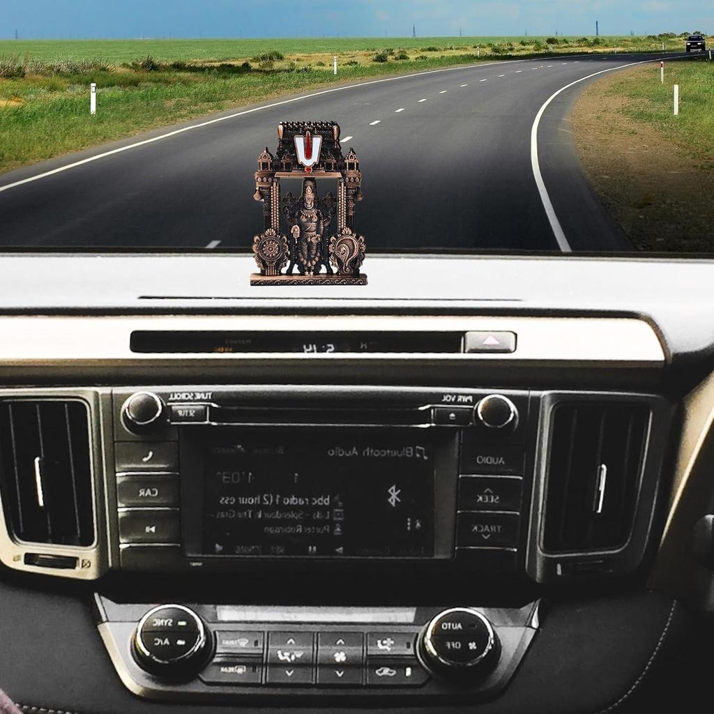 Starożytny Idol Tirupati Balaji na Deskę Rozdzielczą Samochodu | Idol Venkateswara na Deskę Rozdzielczą Samochodu