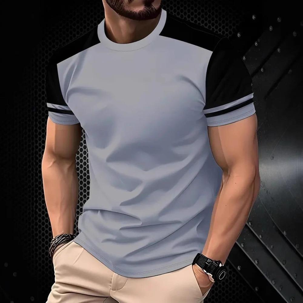 2026 Summer New Men's T-shirt with 3D Stripes Pattern Print - Street Casual Fashion Comfortable Soft Breathable