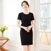 Elegant Faux Two-Piece Short Sleeve Work Dress