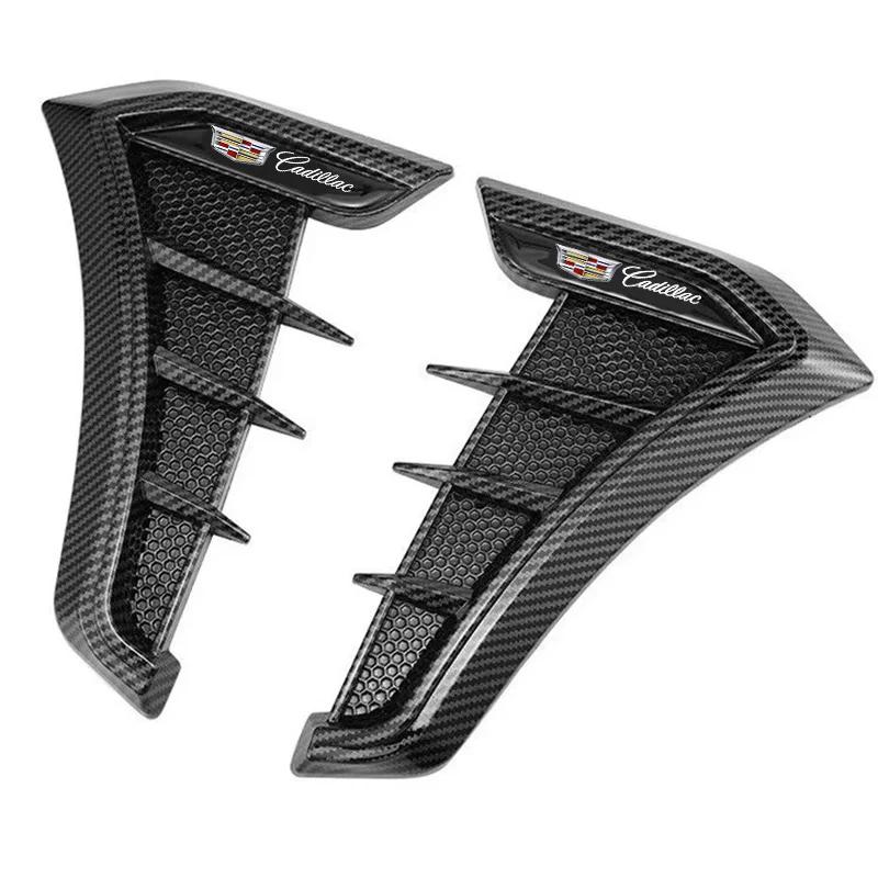 Carbon Black Car Fender Side Vents Air Flow Intake Hole Car Shark Sticker Cover for Cadillac CTS CT5 CT6 XT5 XT6 STS XTS ATS SLS
