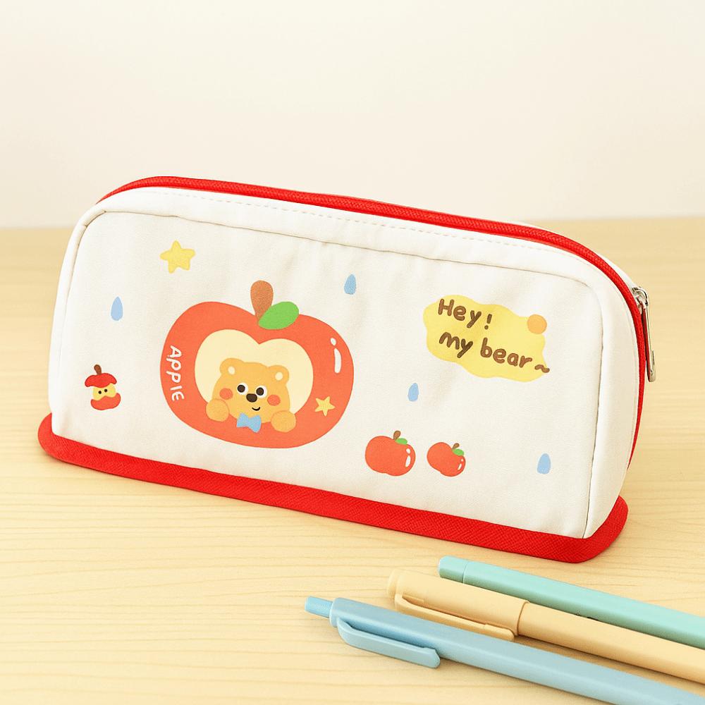 INS Pencil Storage Bag Can Stand Zipper Stationery Case Multi-layer Stationery Bag  Back To School