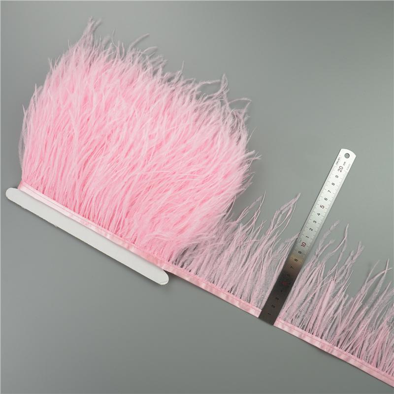 1Meter/Lot 10-15Cm Ostrich Feather Fringe Trim For Crafts Plumas Ribbon For Needlework And Handicrafts Feather Dress Accessories