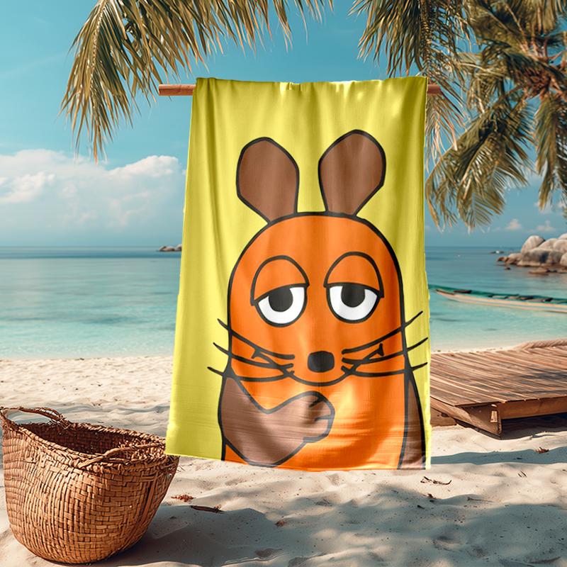 Ultra-Soft Beach Towel with Die Maus Theme,Ideal for Pool - Camping, Diving - Perfect Travel Essential, Vibrant Beach Towel.
