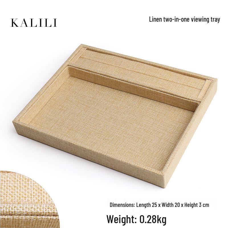 PU Leather Double-Sided Jewelry Tray for Necklaces & Rings - Small Display for Accessories or Jade Ware