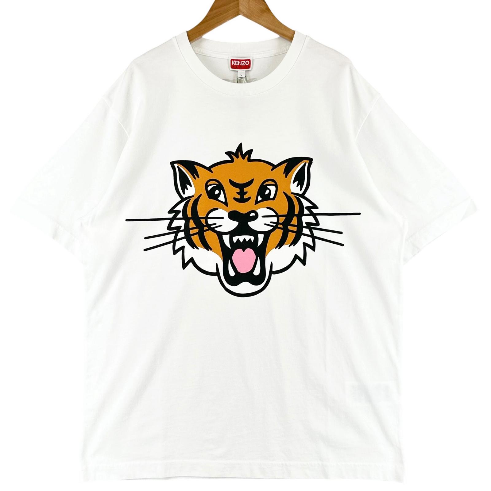 KENZO Happy Tiger Short sleeve T-shirt white mens L used