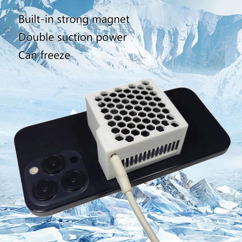 Semiconductor Heat Sink for Mobile Phone Tablet Cooling Fan Honeycomb Pattern Magnetic Cooling System Low Noise Heatsink