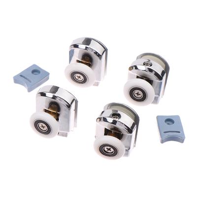 2Pcs 23/25Mm Shower Door Top Rollers Zinc Alloy Double-Wheel Sliding Shower Door Roller Bearing Wheel Runners Replacement