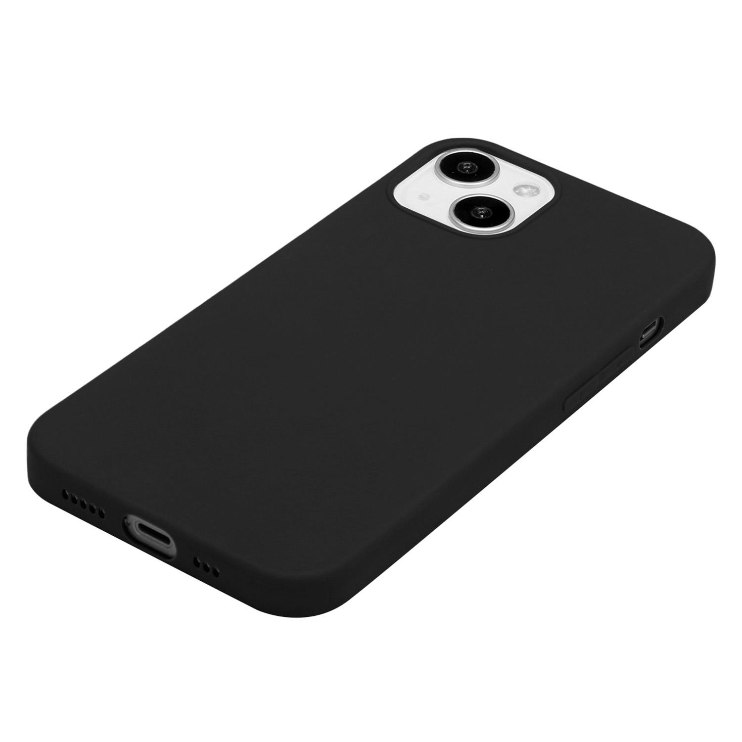 

For iPhone 14 Plus Matte Anti-Fingerprint Back Cover Drop Tested Flexible TPU Smooth Protective Phone Case Black