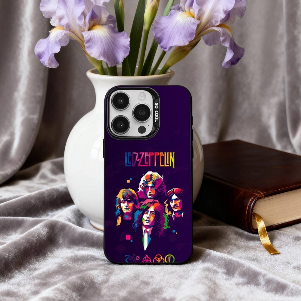 Rockin L-Led Z-Zeppelin BAND Phone Case For iPhone17,16,15,14,13,12,11 Plus,Pro Max Candy Silver Plated Inside Cover