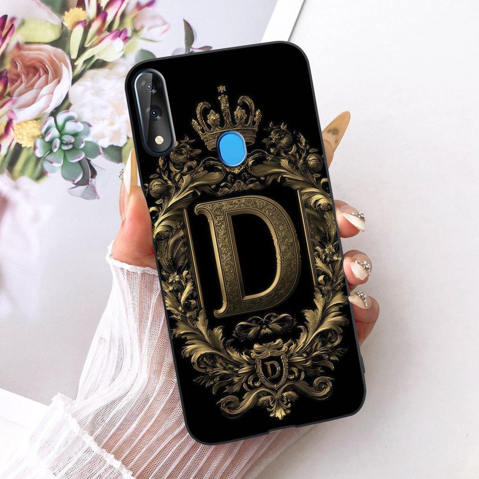 For ZTE Blade V10 Cover For ZTE Blade V10 2019 Case Silicone Luxury Crown A-Z Letters 2D Flat Pattern Soft Phone Casing