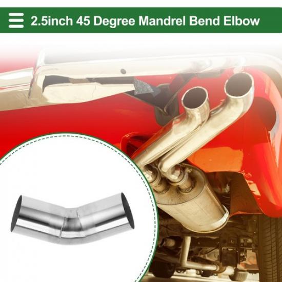 45 Degree Mandrel Exhaust Pipe DIY  2.5  OD 3.94  Leg 304 Stainless Steel