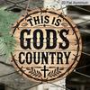 2D Flat, 1pcDecorative Signs & Plaques 1pc of 7.87x7.87 Inch Aluminum Vintage Signage: 'This Is God's Country' - Outdoor Decoration for Gardens