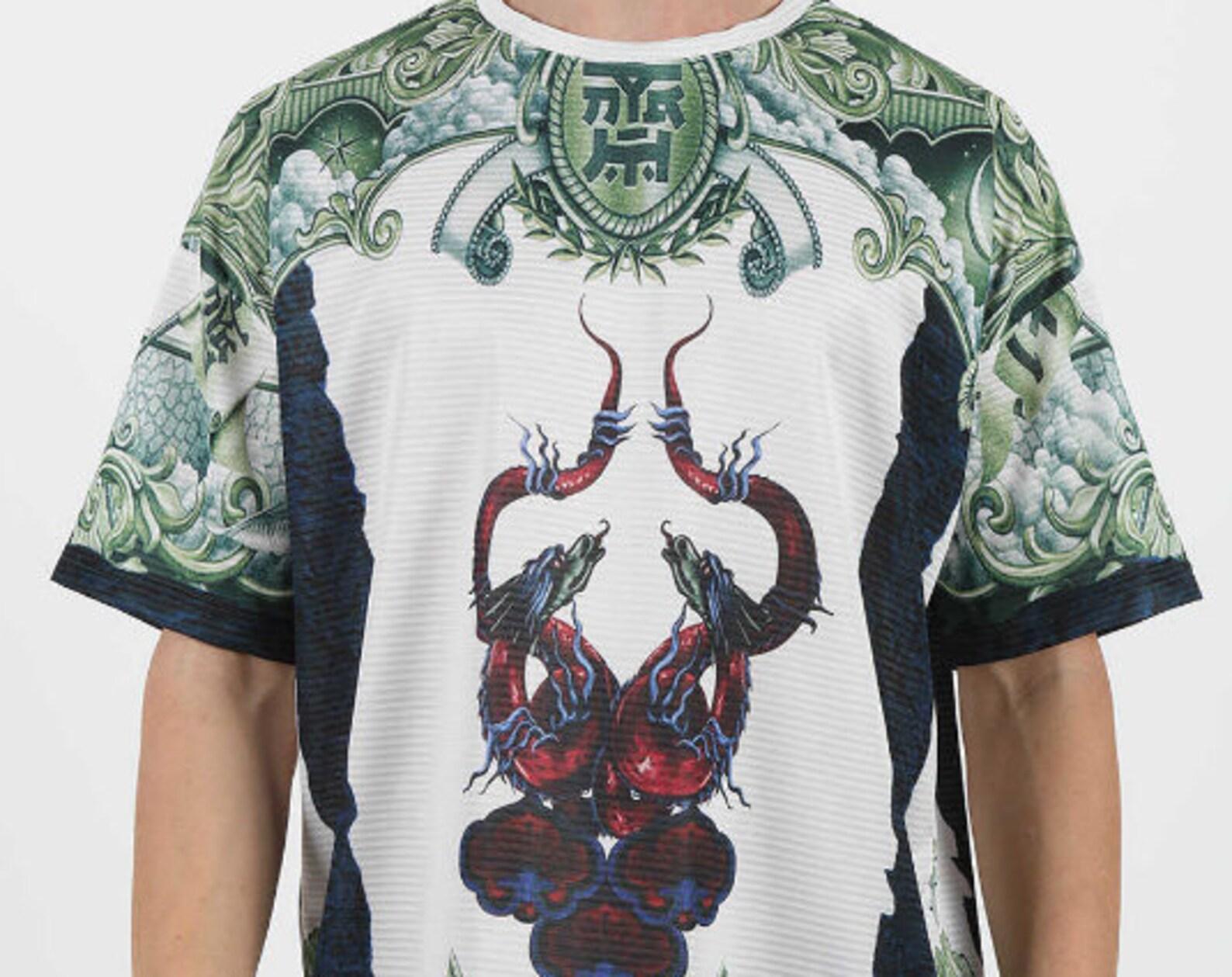 Oversized Dragon T-shirt - Japanese Chinese Style Tee S