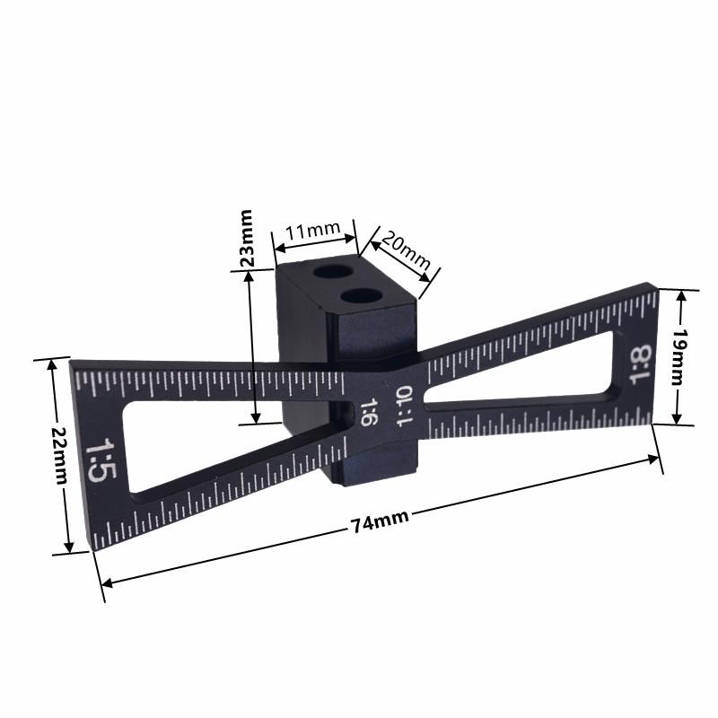 Dovetail Jig Wheel Marking Gauge Tool Set Woodworking Scriber Aluminum Alloy Linear Drawing Mortise Measuring Ruler Wood Joints