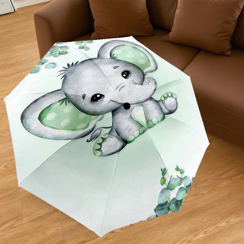 1PC Elephant Umbrella-8-Rib Reinforced, Automatic Open, Lightweight & Durable, Fashion Accessory for Outdoor, H0320