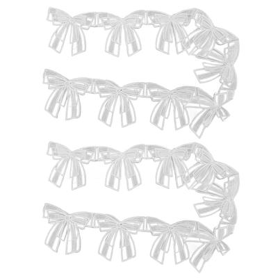 2 Rolls Embroidered Lace Trim Bow Soft Comfortable Double Layer Mesh Beaded Bow Lace
