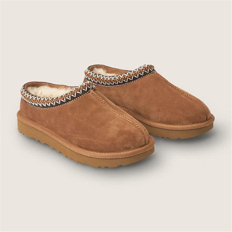 Leather wool snow boots fur integrated leather surface thick-soled fur shoes wear high-top northern warm cotton shoes