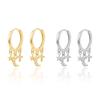 Sterling Silver Star, Moon & Cross Zircon Earrings – Trendy and Versatile
