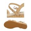 Round Wedge Large and Small Easy to Walk Cross 42201 BEIGE cm cm [Oriental Traffic] Women's Sandals, Toe, Sole, Sizes, in, Straps, Cushioning, Design,