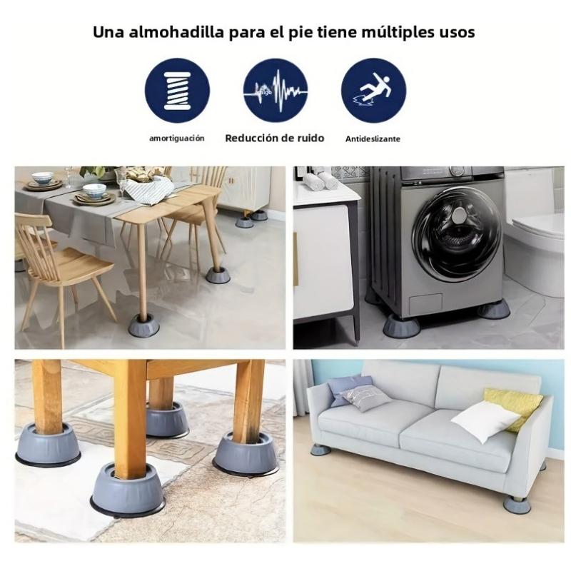 8 Stück Vibrationsdämpfer Füße Gummifüße Rutschfest Leise Anti-Rutsch Erhöhungsmatte für Waschmaschine Stützdämpfer Stand Zubehör