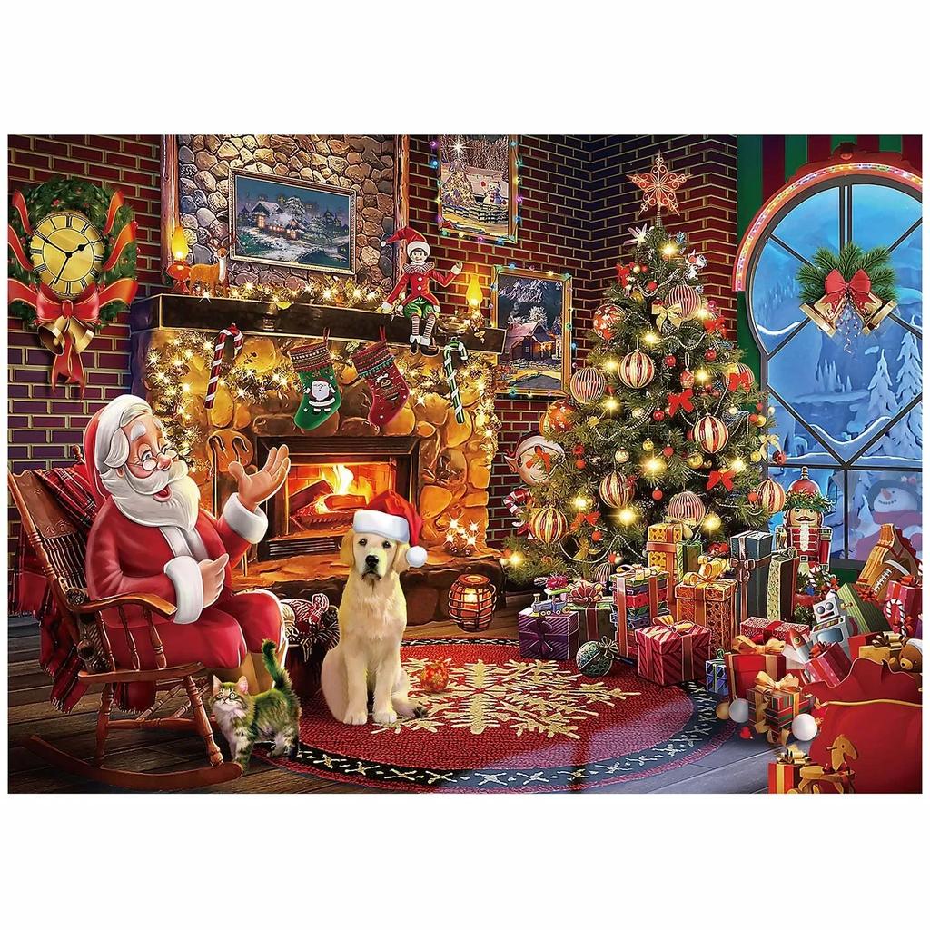 Non-Toxic 1008 Pieces Jigsaw Puzzle Merry Christmas Advent Calendar Merry Christmas Jigsaw Puzzles Holiday Puzzles Toys New Year Gift