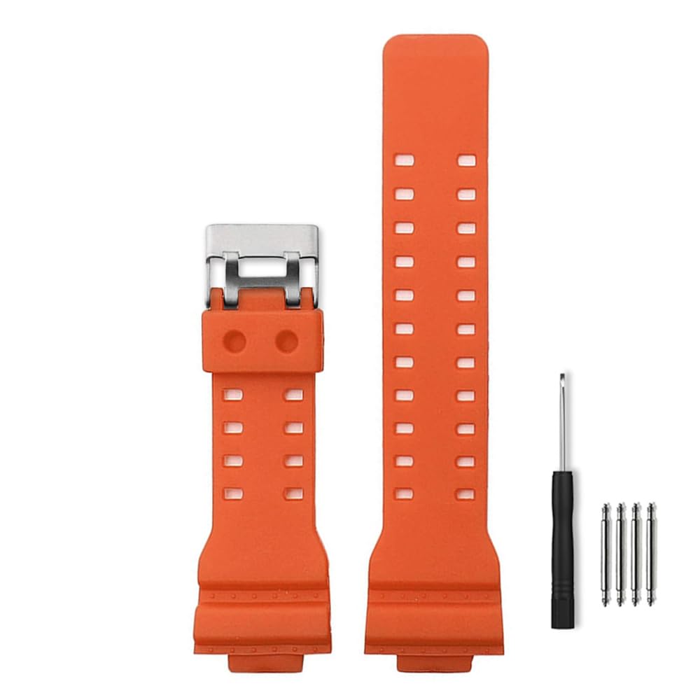 

Водонепроницаемые часы 16 мм, совместимые с оригинальными Casio, совместимые с ремешком, браслетами, G-8900A, GR-8900A, GW-8900A, GA-110, GA-100, GD-100, GD-110 оранжевый