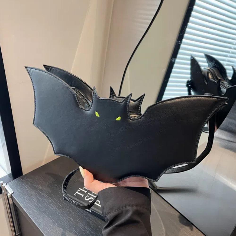 PU Leather Bat Shoulder Bag 3D Creative Animal Purse Funny Halloween Handbag Girls