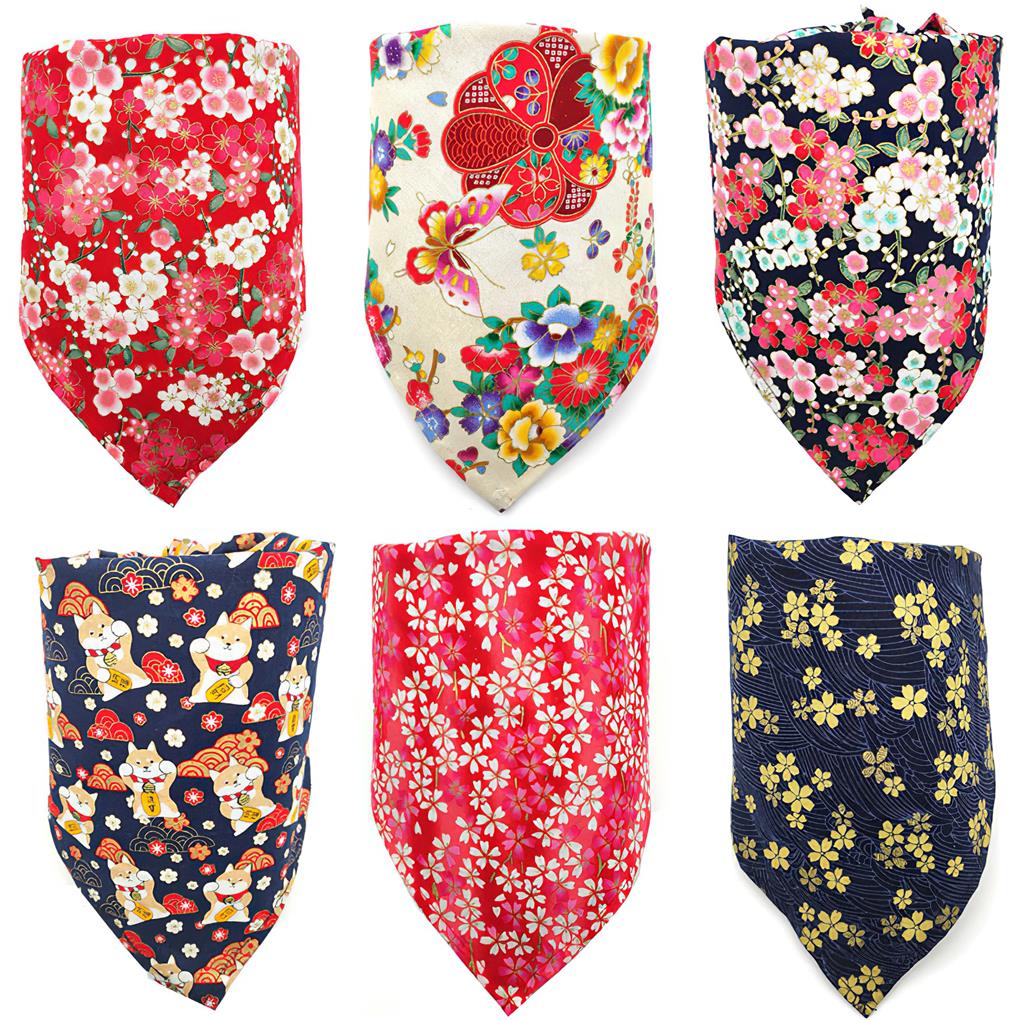 Pet Triangular Saliva Slobber Scarf Single Layer Cloth Washable Neck Towel Decorative Bib Fashion Accessory for Home