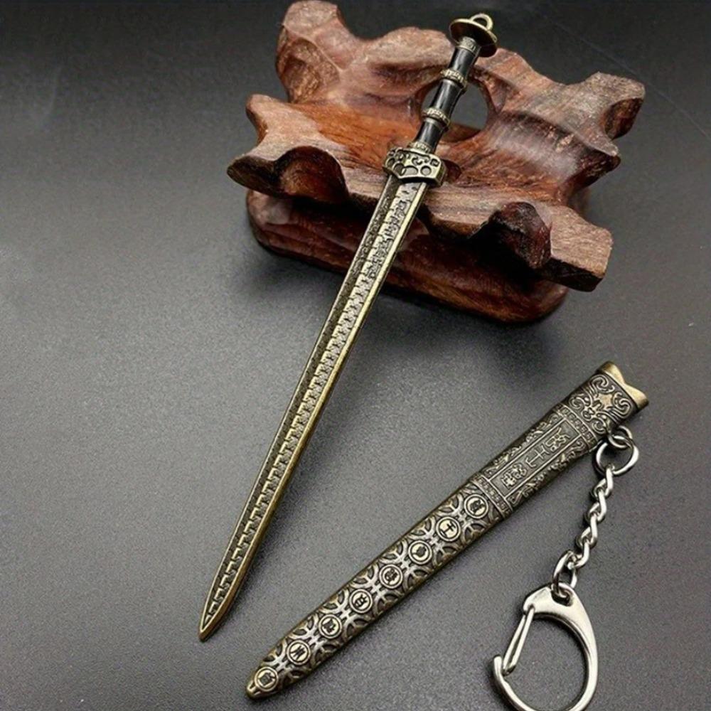 Zinc Zinc Zinc Alloy Mini Sword KeyChain Ancient Scabbard Key Ring Weapon Key Chain Men