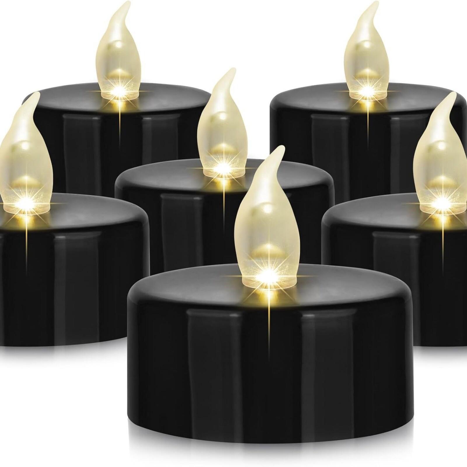 

Flameless LED Tea Light Candles For Party, Wedding, Birthday, Gift Home Decoration Black One Size