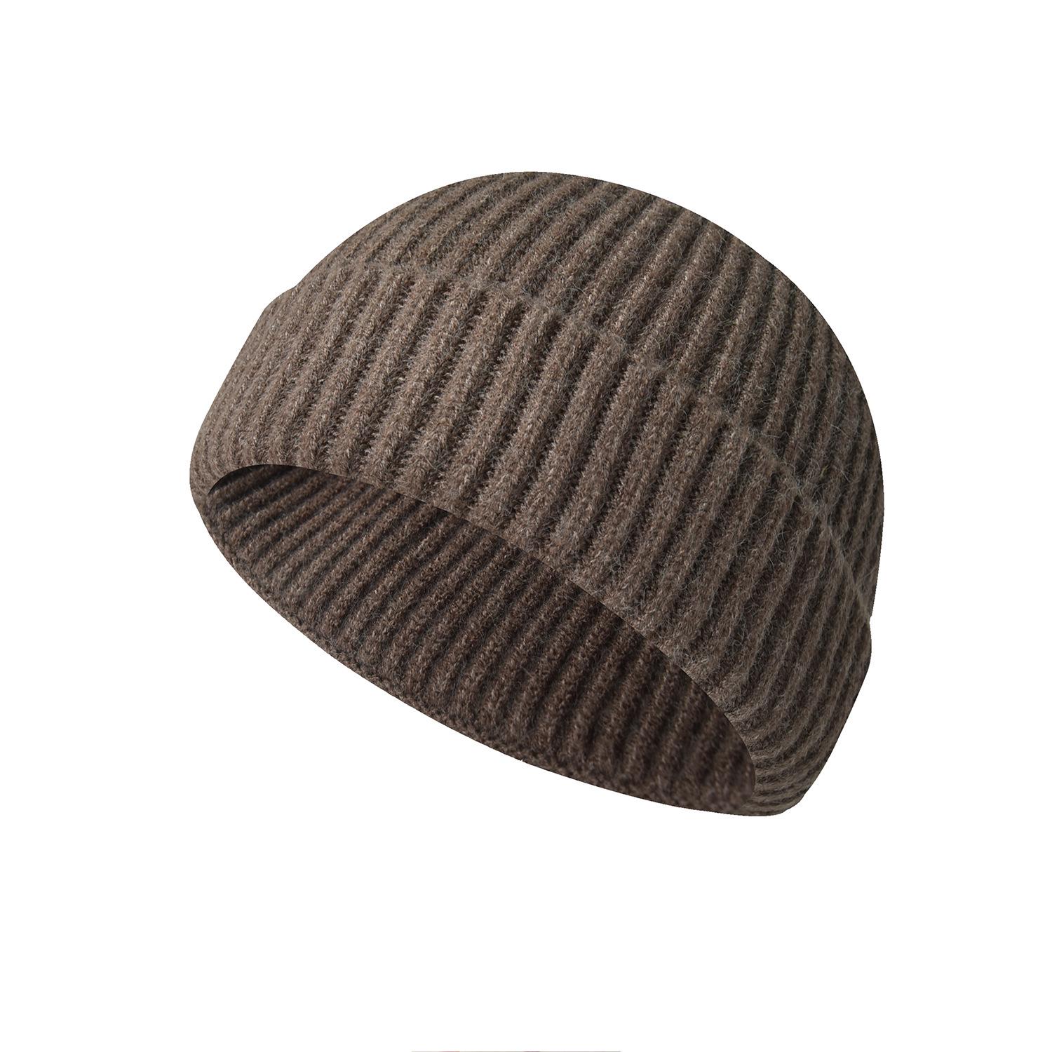 

Men s Trendy Knitted Melon Cap - Wool Hip-Hop Dome Beanie for Autumn/Winter One Size
