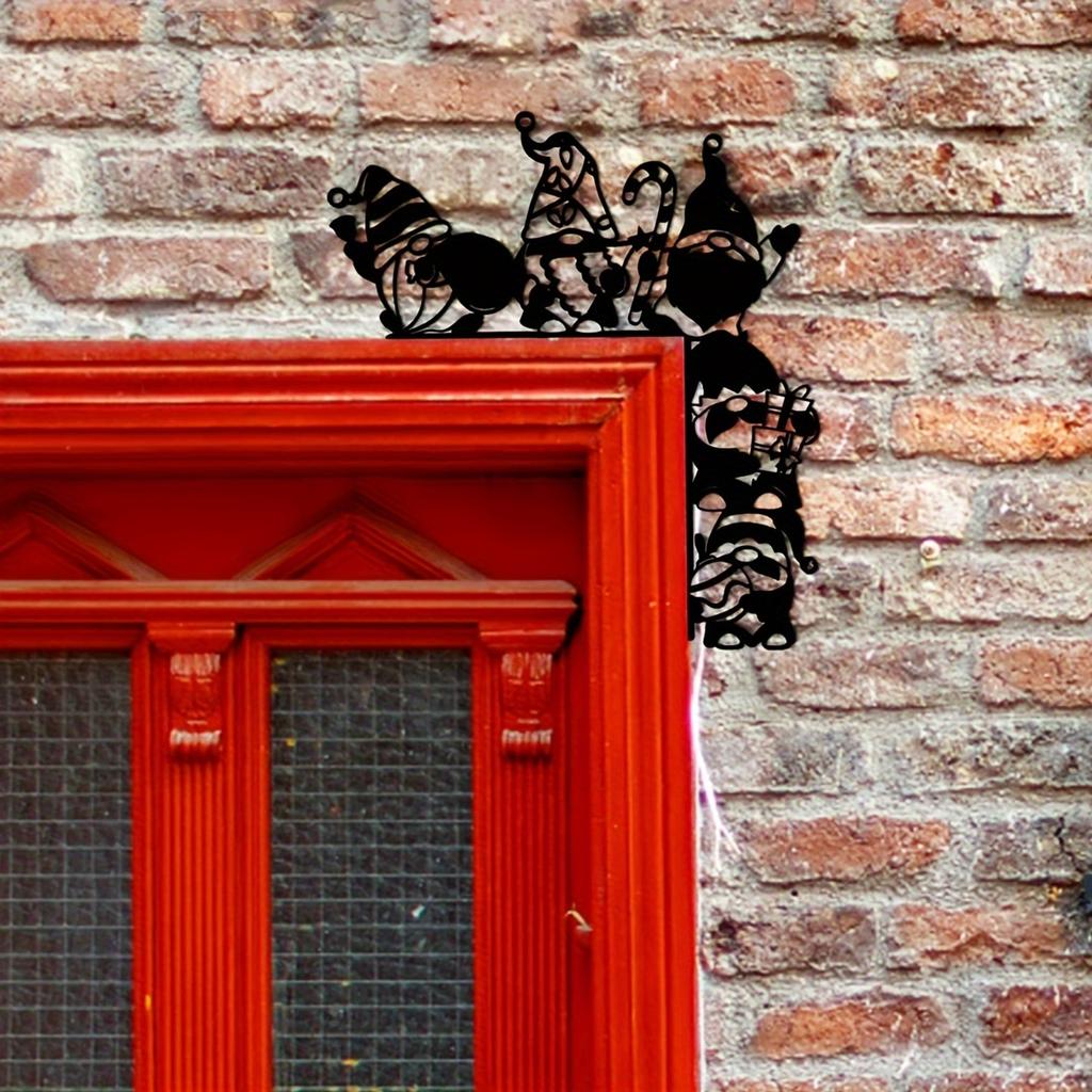 1pc Iron Home Decor Scene Decoration Craft Door Hanging Door Corner Gnome Elderly Door Corner Decoration